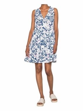 Gap Blue White Floral Dress | Medium | Sleeveless Casual Summer Fit & Flare